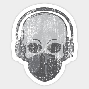 Social Distancing Music Lover Skull with Face Mask and Headphones Sticker